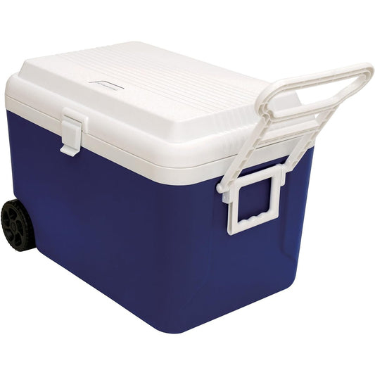CAPTAIN STAG [With Tires and Handle] Cooler Box Regard Wheel Cooler Blue