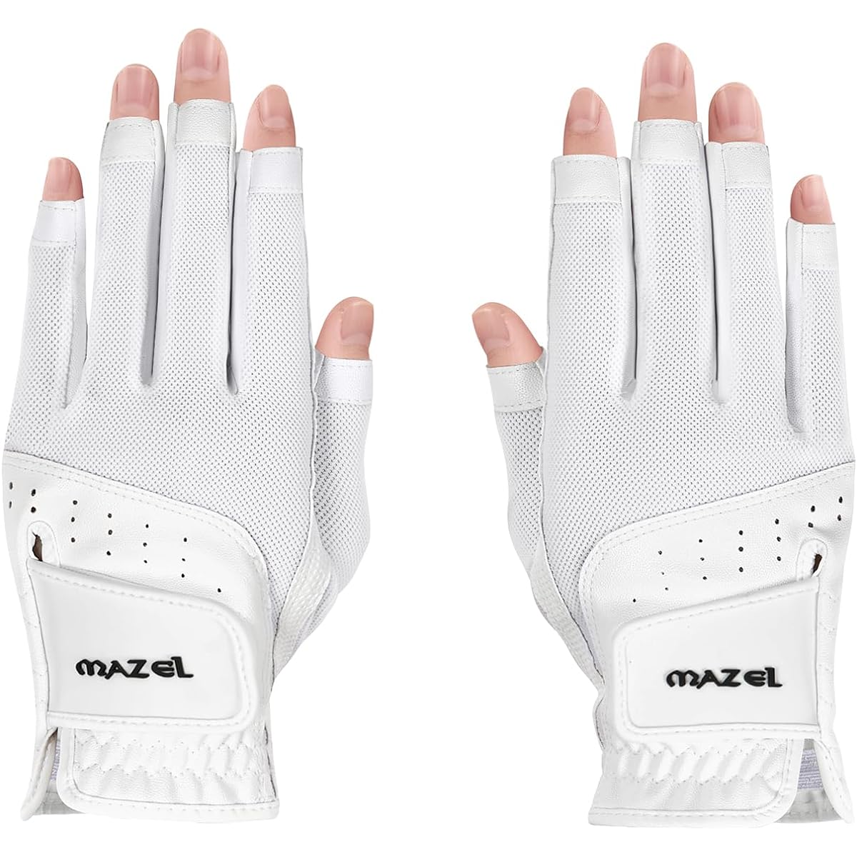 MAZEL Women's Golf Gloves for Both Hands 16~18cm Fingertip Cut Gloves