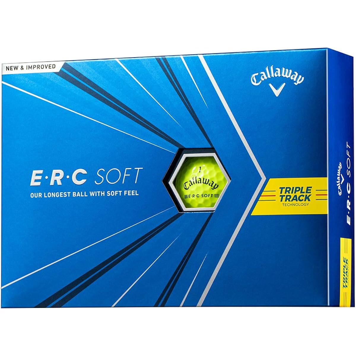 Callaway Golf Ball ERC SOFT YLW 2021 Triple Track 1 Dozen (12 Pieces) 3 Piece Yellow