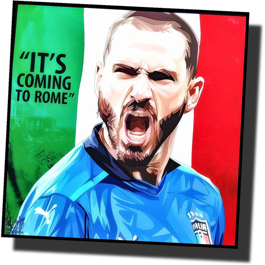 Famous Popart Gallery Leonardo Bonucci Italy National Team Overseas Soccer Graphic Art Panel Wooden Wall Hanging Interior Poster