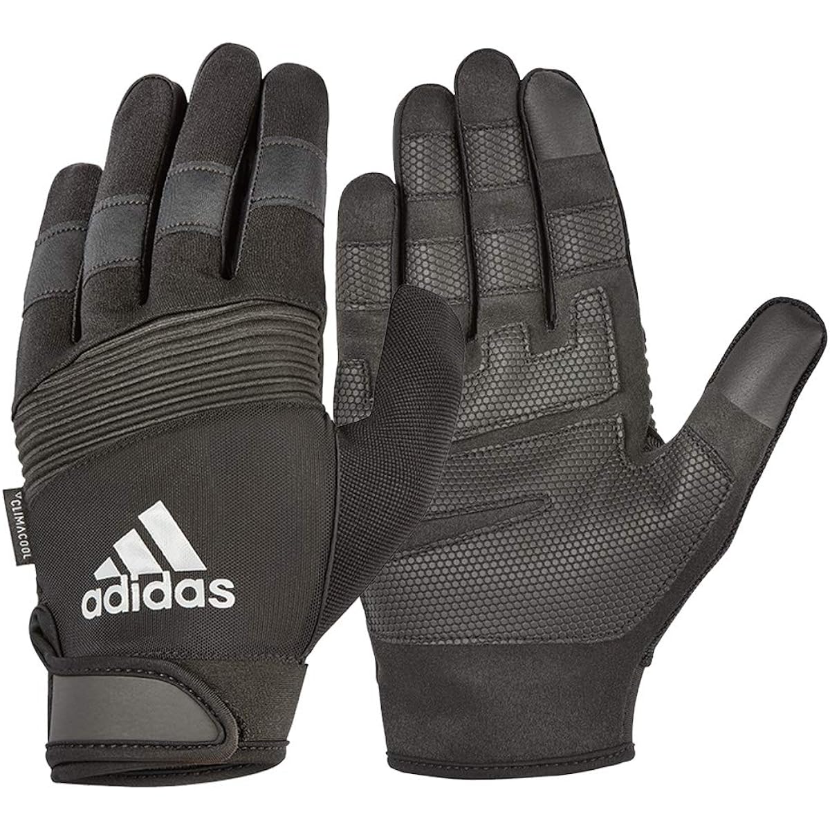 adidas Training Gloves, Full Finger Gloves, Smartphone Operable, Ergonomic, Sweat Absorbent, Moisture Breathable