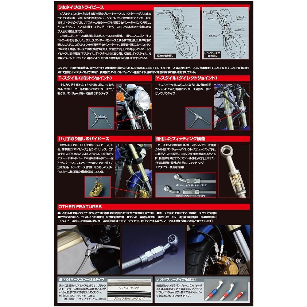 SWAGE LINE PRO Rear Brake Hose KIT Stainless Steel Black Smoke Hose ZX-14R (12(ABS)) STPB746R [HTRC3]