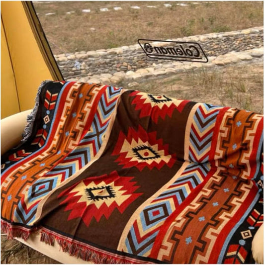 Peel Forest El Paso Blanket Multi Cover Mexican Rug Native Pattern Ortega Pattern Camping Rug Saddle Blanket Car Sleeping Mat Outdoor Van Life 130X160cm...