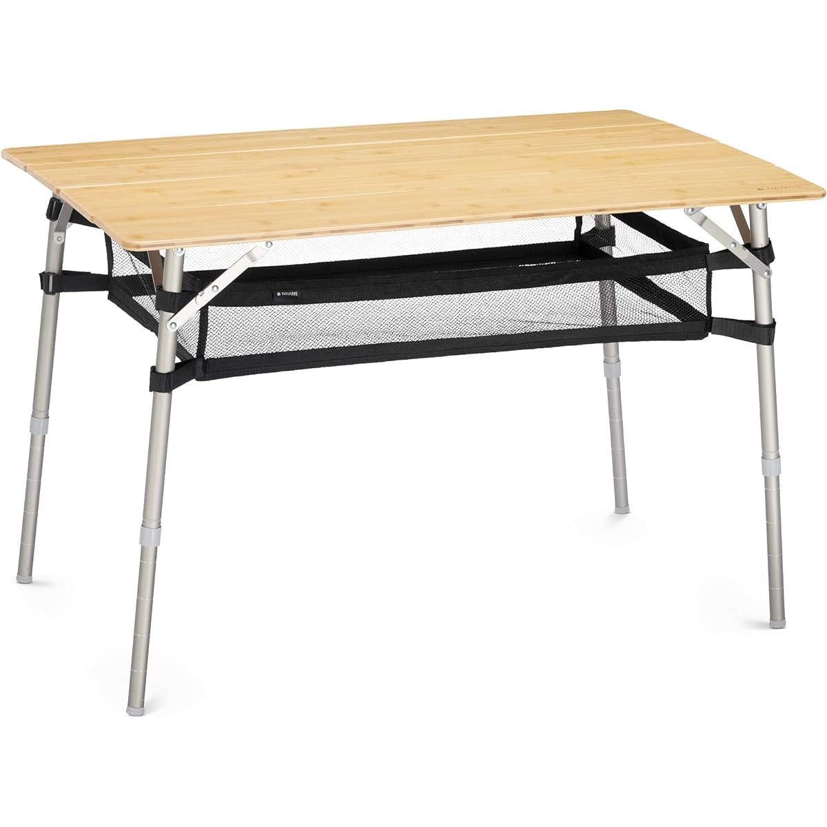 Navaris Camping Table Folding Table Folding Table Outdoor Table - Camping Outdoor Load Capacity 50kg Height Adjustment Folding - Made of Bamboo
