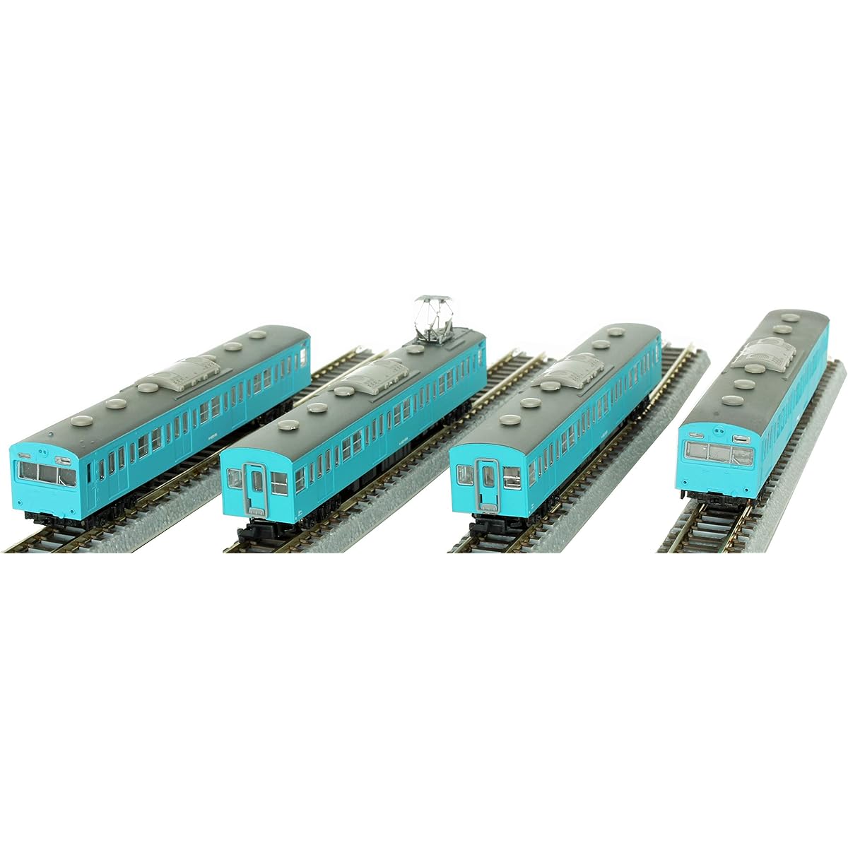 Z Gauge JNR 103 Series Sky Blue Low Cab Type 4-Car Basic Set T022-12 Railway Model Train