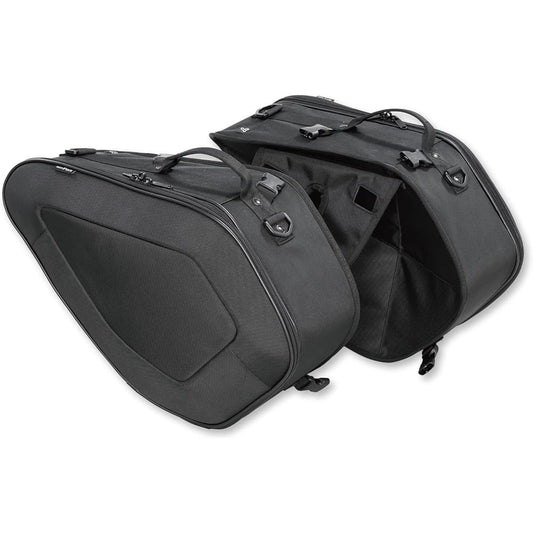 TANAX Motorcycle Side Bag MOTOFIZZ Side Bag GT2 Black 30L (15L per side) MFK-281