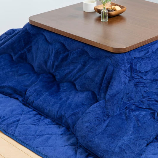 Iris Plaza Kotatsu Futon Set, Comforter, Mattress, Rectangular, 185 x 235 cm, Space Saving, Cotton, Warm, Microfiber, Soft, Not Stuffy, Navy