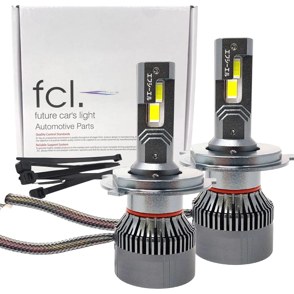 fcl. H4 Hi/Lo LED Headlight Bulb White 6200lm with Fan Vehicle Inspection Compatible 12V For Car Only 2 Pieces Left and Right