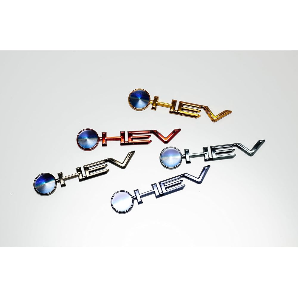 Grazio&Co.60 Prius Rear HEV Emblem Deep Red Chrome