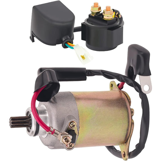 MOTOYUN Starter Motor and Solenoid Relay GY6 Engine 125CC 150CC ATV Scooter Moped ATV Go Kart Quad 4 Wheel Vehicle Taotao Baja