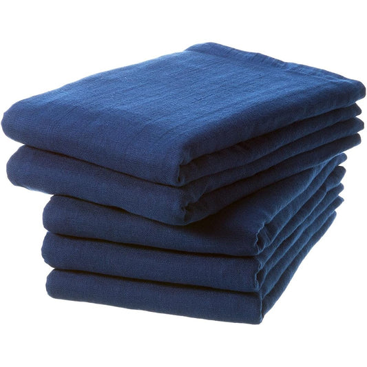 Gauze bath set of 5, single-sided gauze bath towel, made in Japan, Senshu towel (approx. 60 x 120 cm), navy