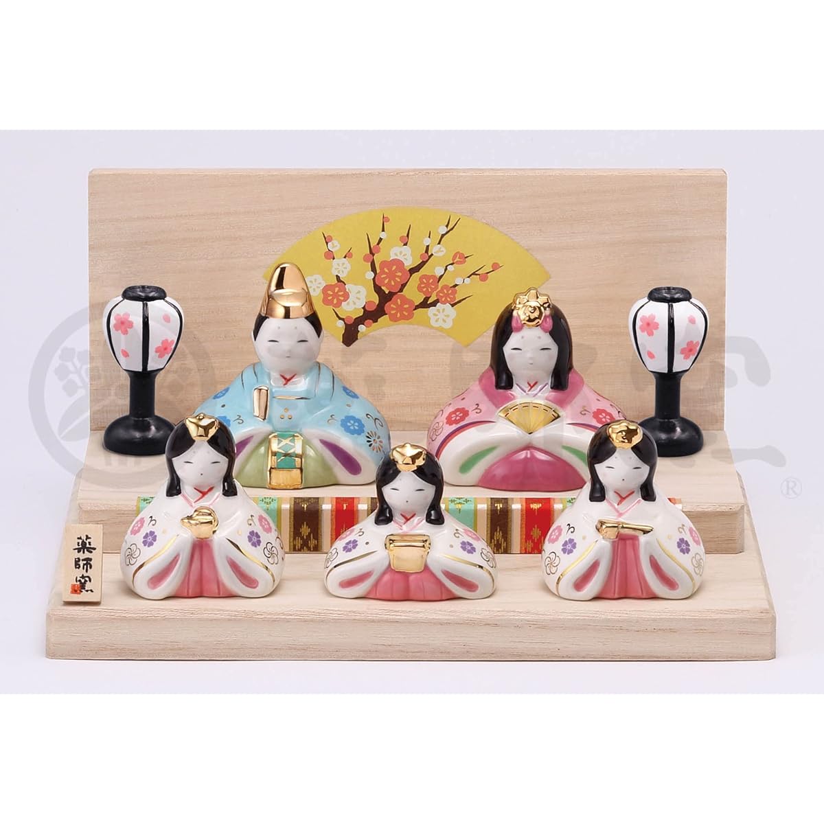Yakushi Kiln Peach Festival Hina Doll Aya Painting Hana Komon Hina (Flat Decoration)