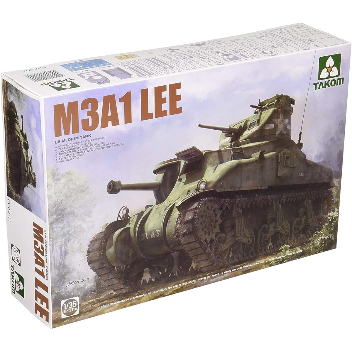 Tacom 1/35 US Army M3A1 Lee Medium Tank Plastic Model TKO2114