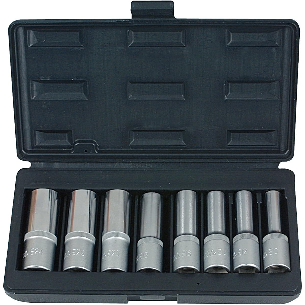 KS TOOLS 1/2" TX E Socket set deep 8 pcs E10-E24 1/2" TX E Socket set deep 8 pcs E10-E24 911.4420