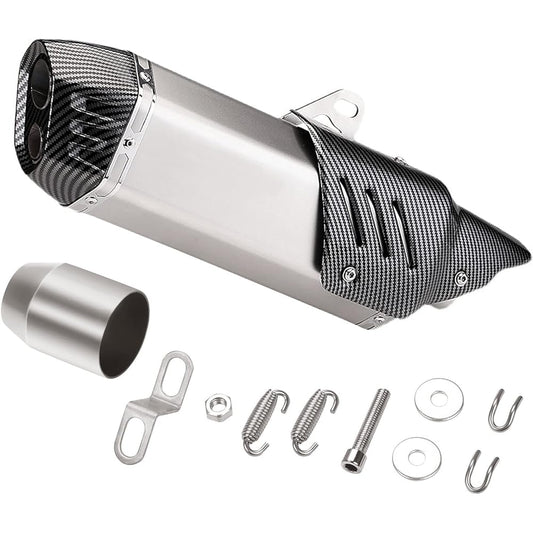 Universal 1.5-2" Inlet Slip-on Exhaust Muffler without DB Killer for Dirt Bike Street Bike Motorcycle Scooter ATV