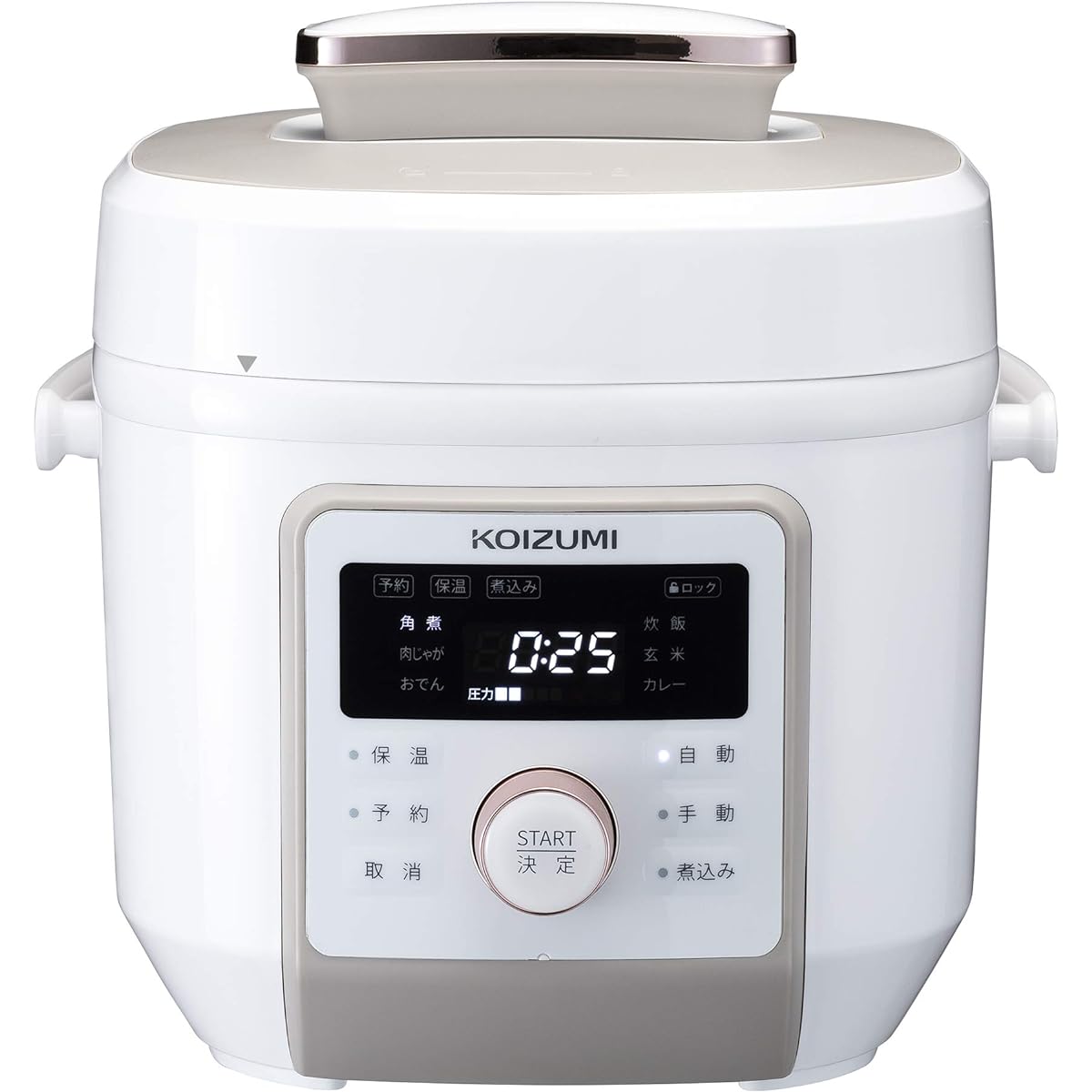 Koizumi Microcomputer Electric Pressure Cooker 2.0L 6 Types Automatic Menu One Touch 55 Items Recipe Book Included White KSC-4501/W