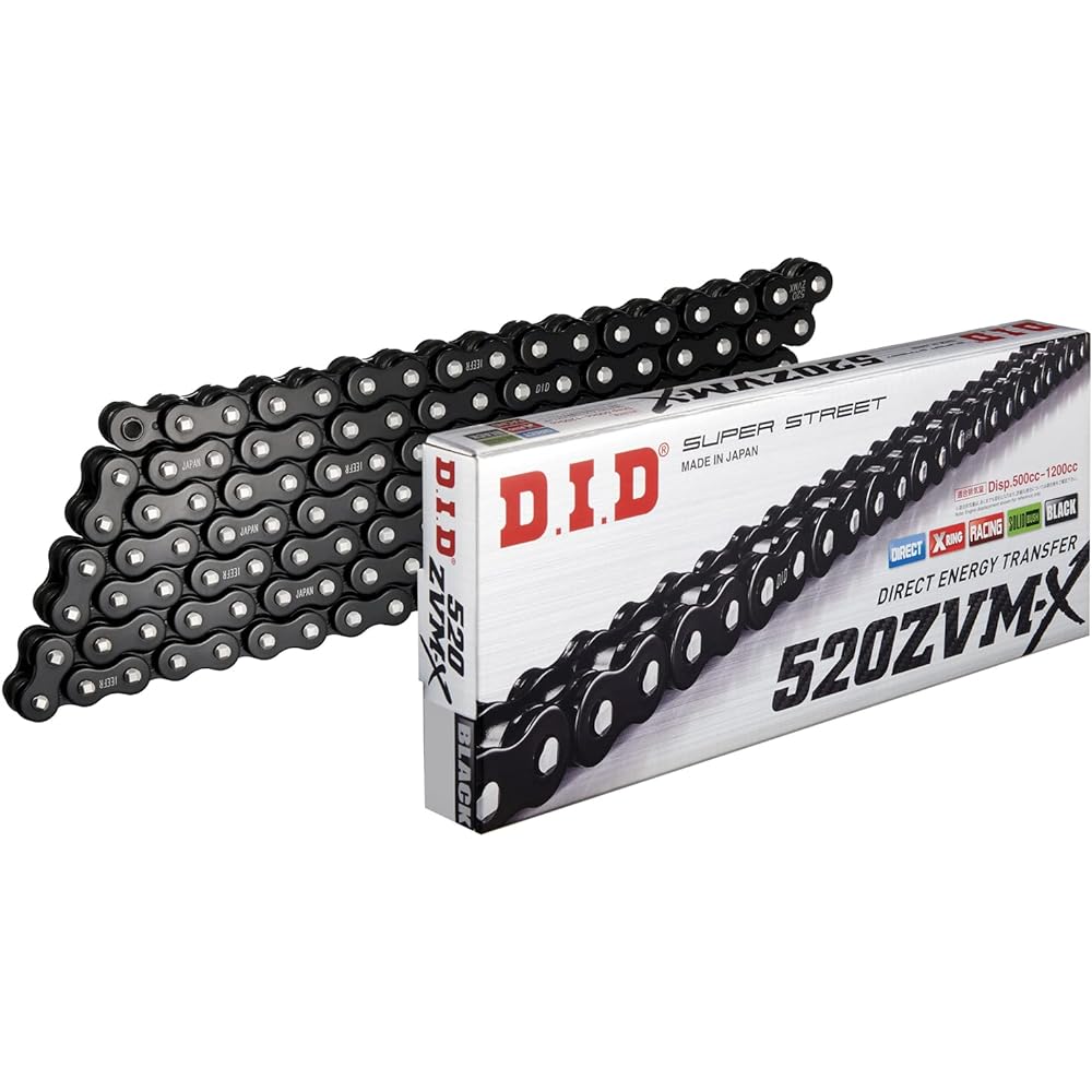 D.I.D Motorcycle Chain Caulk Joint Included 520ZVM-X-120ZB BK&BK (Black) X-Ring