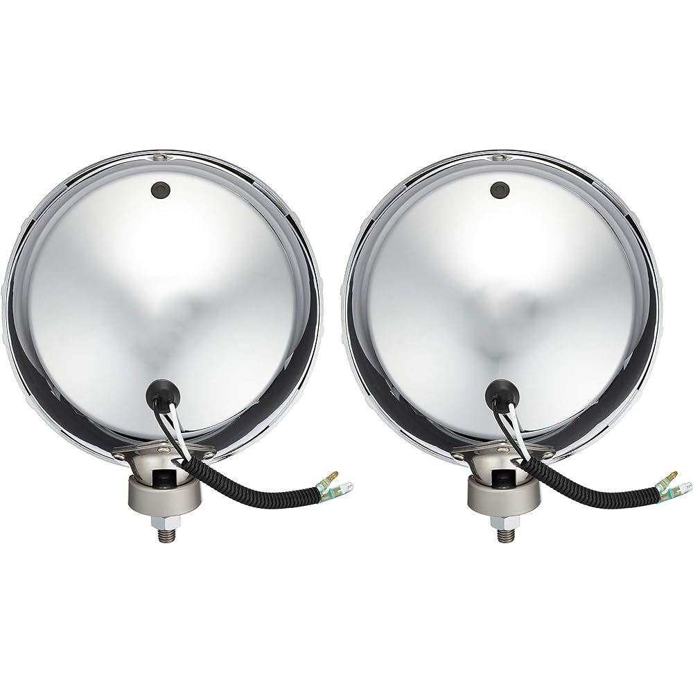 IPF Fog Lamp Halogen H3 Round Shape Diameter 200mm Genuine Color 12V Set of 2 Driving Light Distribution Clear Lens Plated Body Off-road S-9M12
