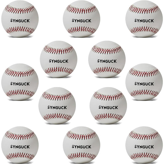 SYNGUCK Baseball Ball, Hard Baseball, Practice Ball, 12 Balls, PVC Leather, Baseball Ball, Pitching Practice, Pitching, Training Ball, Catch Ball, Practice Ball, High School Baseball, Kids, Juniors, Students, Adults, Club Activities