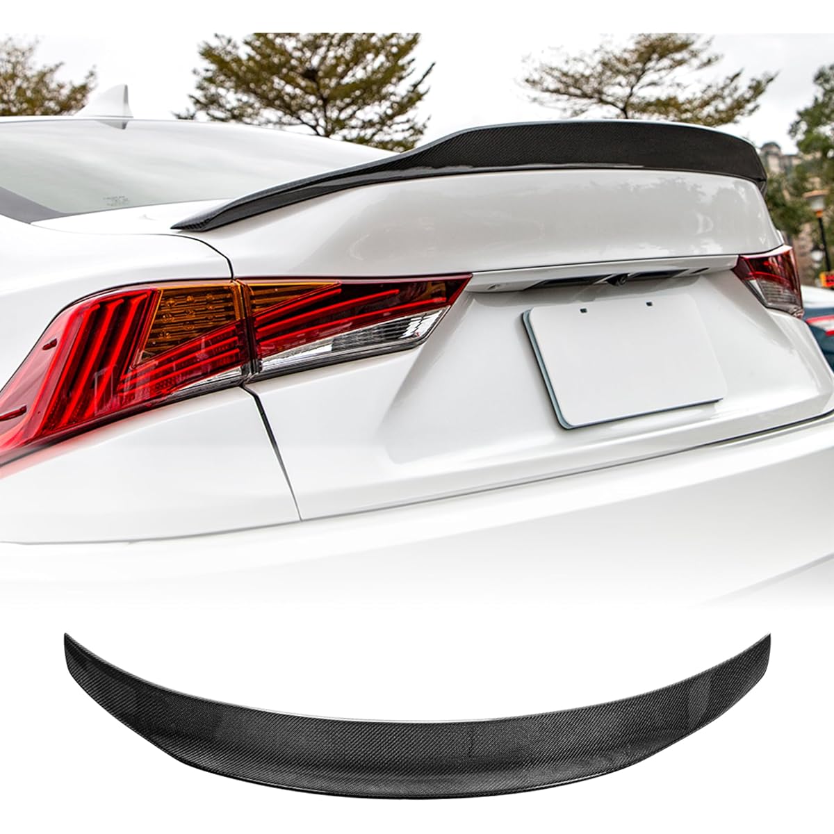 Aerobon Real Carbon Fiber Trunks Poiler 2014-2020 Lexus (XE30) IS250 IS300 IS350 Sedan (H+Style)