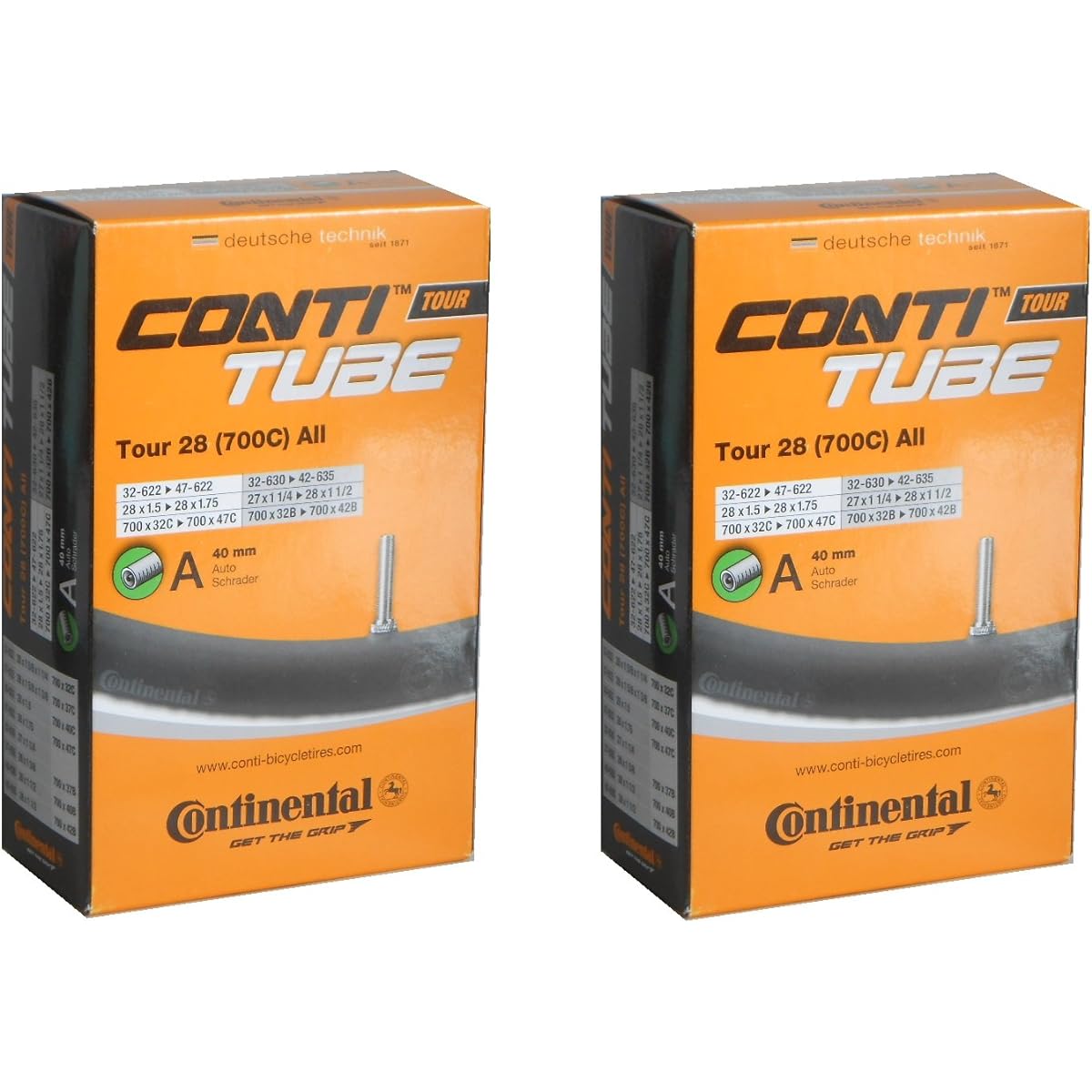 Set of 2 Continental Continental Tour28 All 700×32/47c Tube American Style Valve 32-622/47-622 (Valve Length 40mm) [Parallel Import]