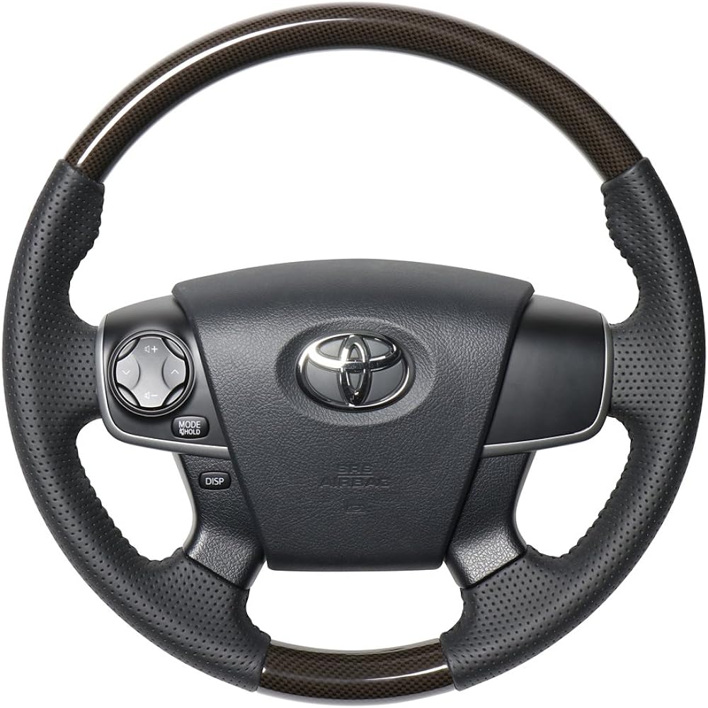 REAL Steering [Camry (50 series: first half)] Brown carbon print (similar interior color) V50-BRT-BK