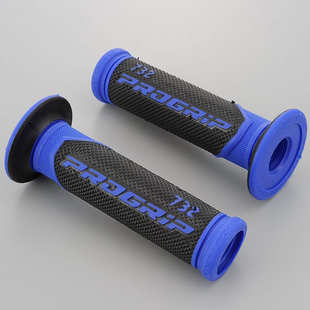 Daytona PROGRIP Motorcycle Handle Grip #732 Earthquake Resistant GEL 125mm End Penetration Black/Blue 98096