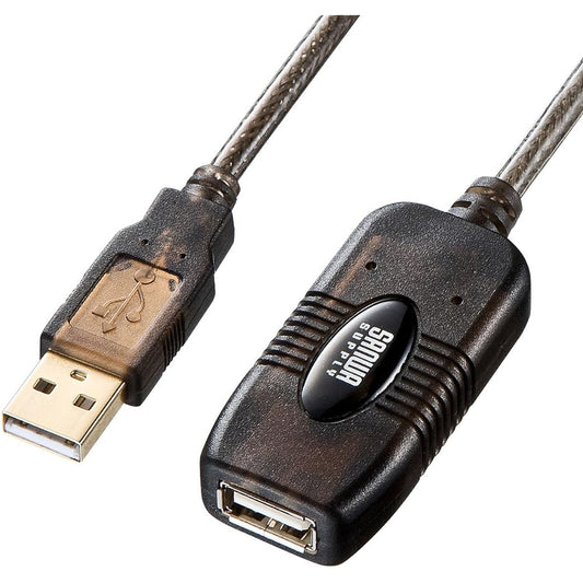 Sanwa Supply 20m Extension USB2.0 Active Repeater Cable A Male to A Female KB-USB-R220