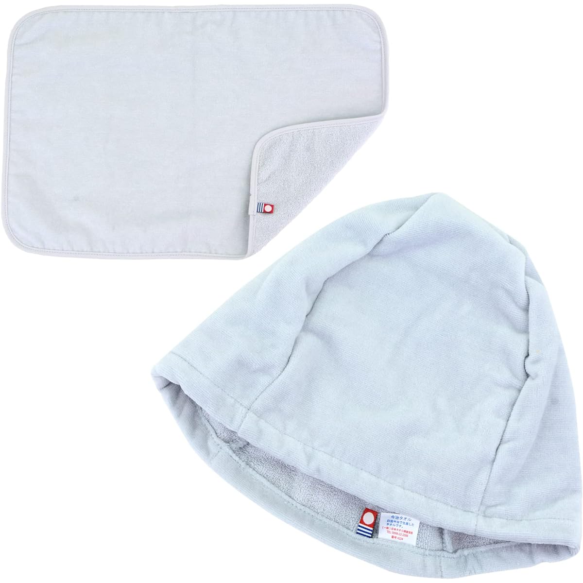 Sauna Hat Imabari Towel Sauna Mat Same Color Set Men's Women's Sauna Sauna Cap Towel Fabric Washable L Ruched Gray