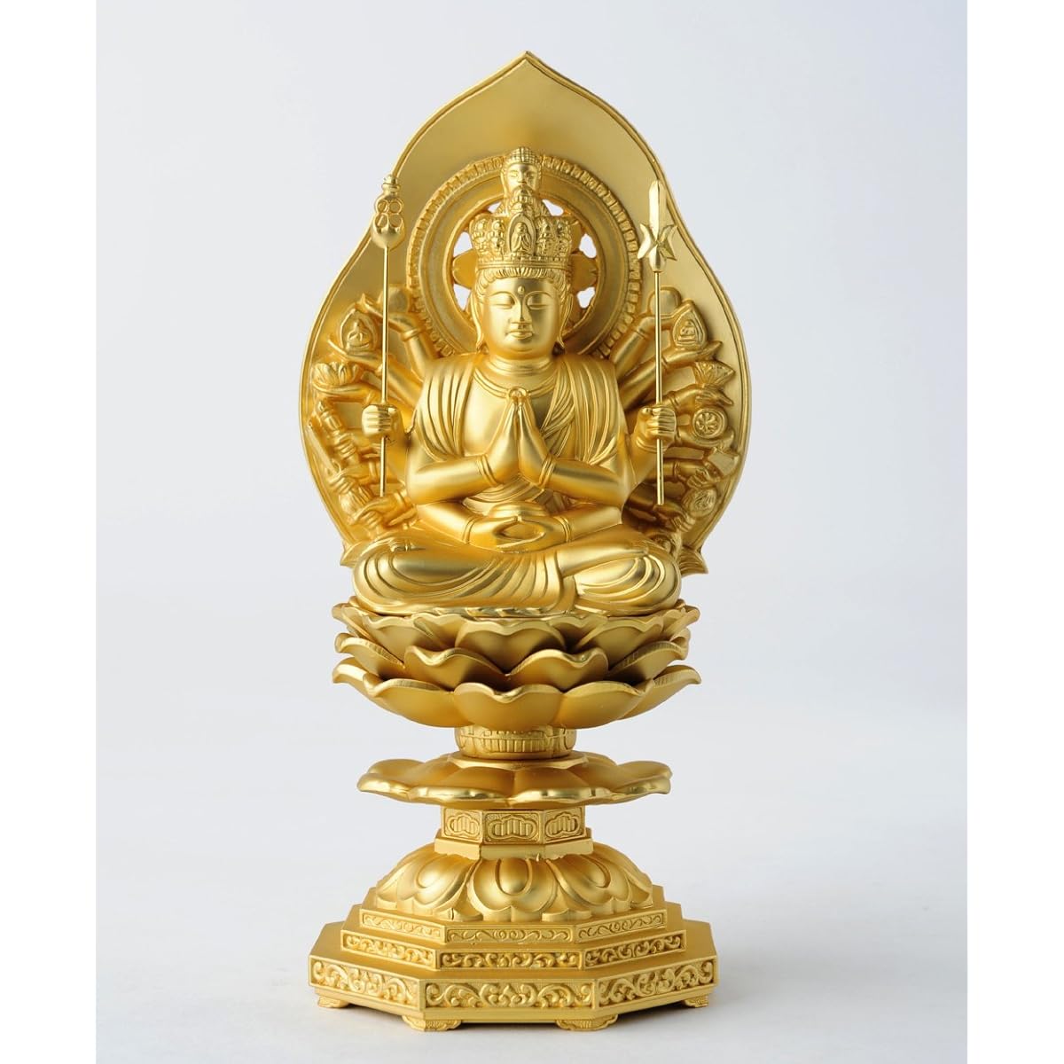 Buddha statue Thousand-Armed Kannon Bodhisattva 15.5cm (gold plated/24k gold) Buddhist sculptor: Hideun Makita Original model _ (born in the year of the Rat) Twelve Zodiac Guardian Zodiac Zodiac Takaoka Copperware