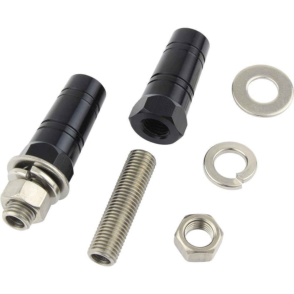 POSH Motorcycle Supplies Sequential Extension Stay 40mm Black M10X40mm Stainless Steel Stud Bolt 098103-06
