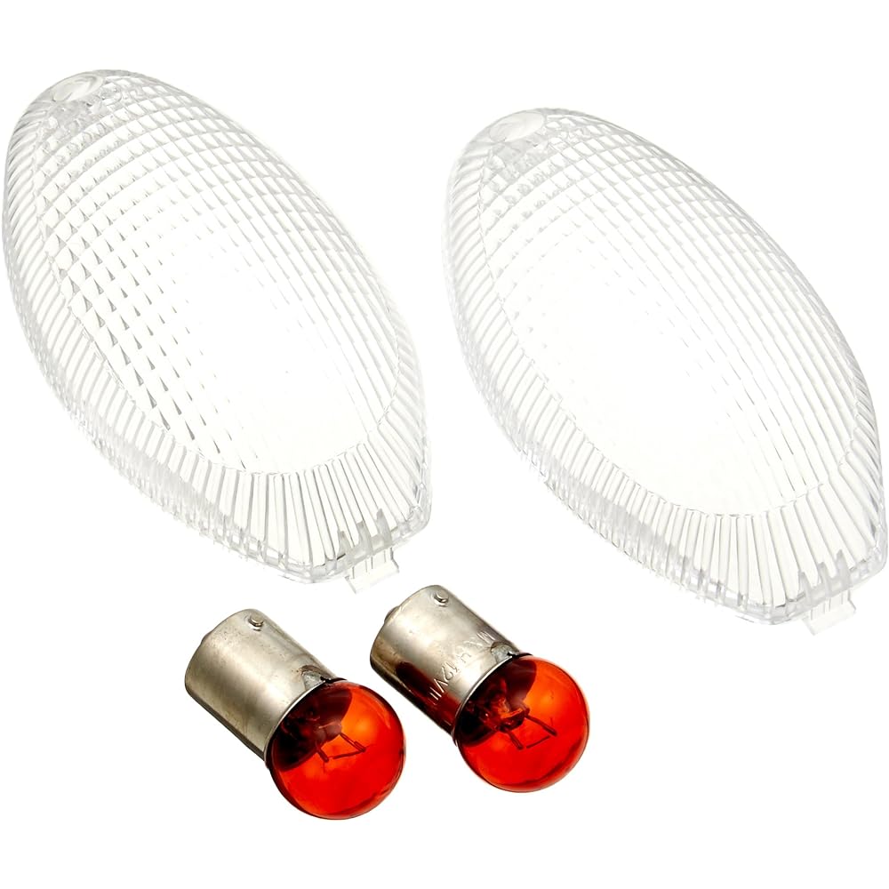 POSH Motorcycle Supplies Clear Turn Signal Lens Set DUCATI M900/400('00~'05) M1000/800/S4/R with Orange Bulb 018078