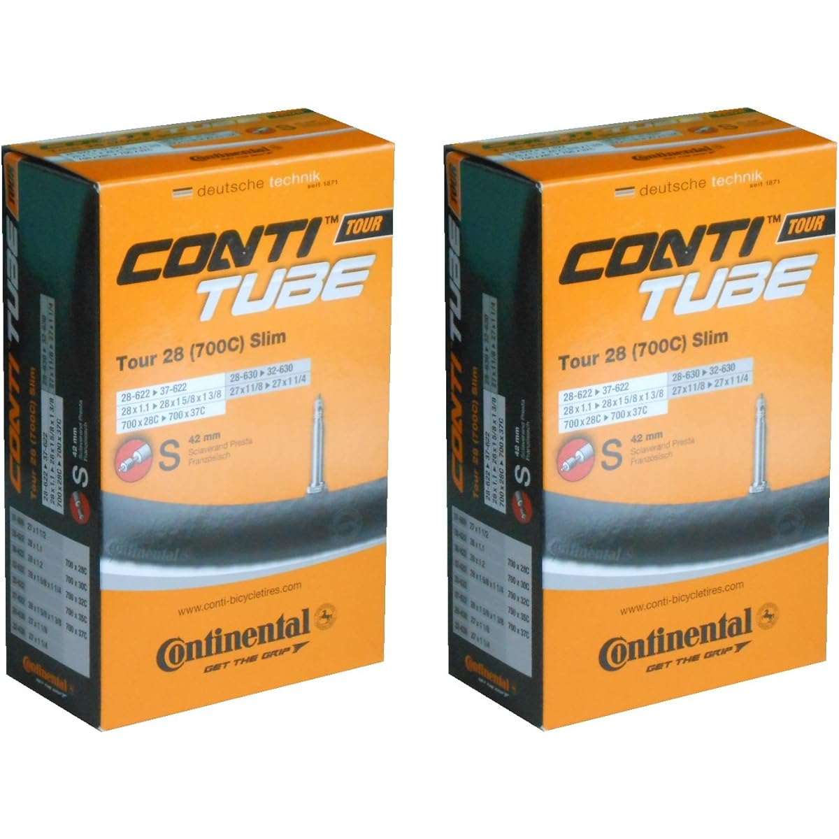 Set of 2 Continental Continental Tour28 Slim 700×28/37c Tube Presta Valve Length 42mm 28-622/37-622 [Parallel Import]