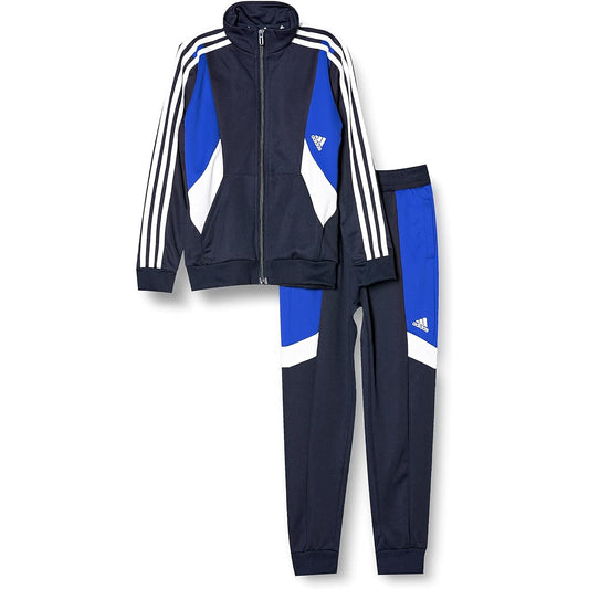 Adidas Jersey Top and Bottom Set Kids Color Block 3 Stripes Tracksuit ENN27