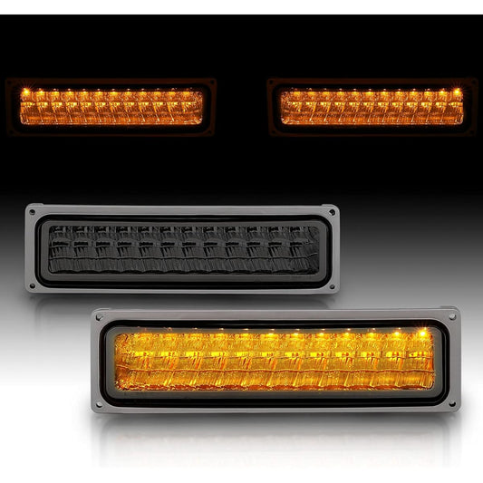 AMERILITE Smoked LED Parking Winker Light Set Full Size/Blazer/Subburn for Sierra/Yukon -The passenger seat and driver's seat side