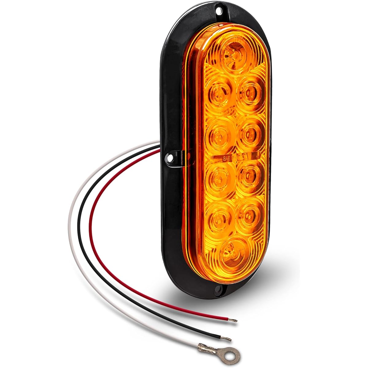 TRUE MODS 6 inch Amber Oval LED Trailer Tail Light [Dot FMVSS 108] [SAE I6P] [surface installation] [IP67 Waterproof] [Park & Winker] Marine Trailer Light Bat Trailer RV Truck for RV Trucks