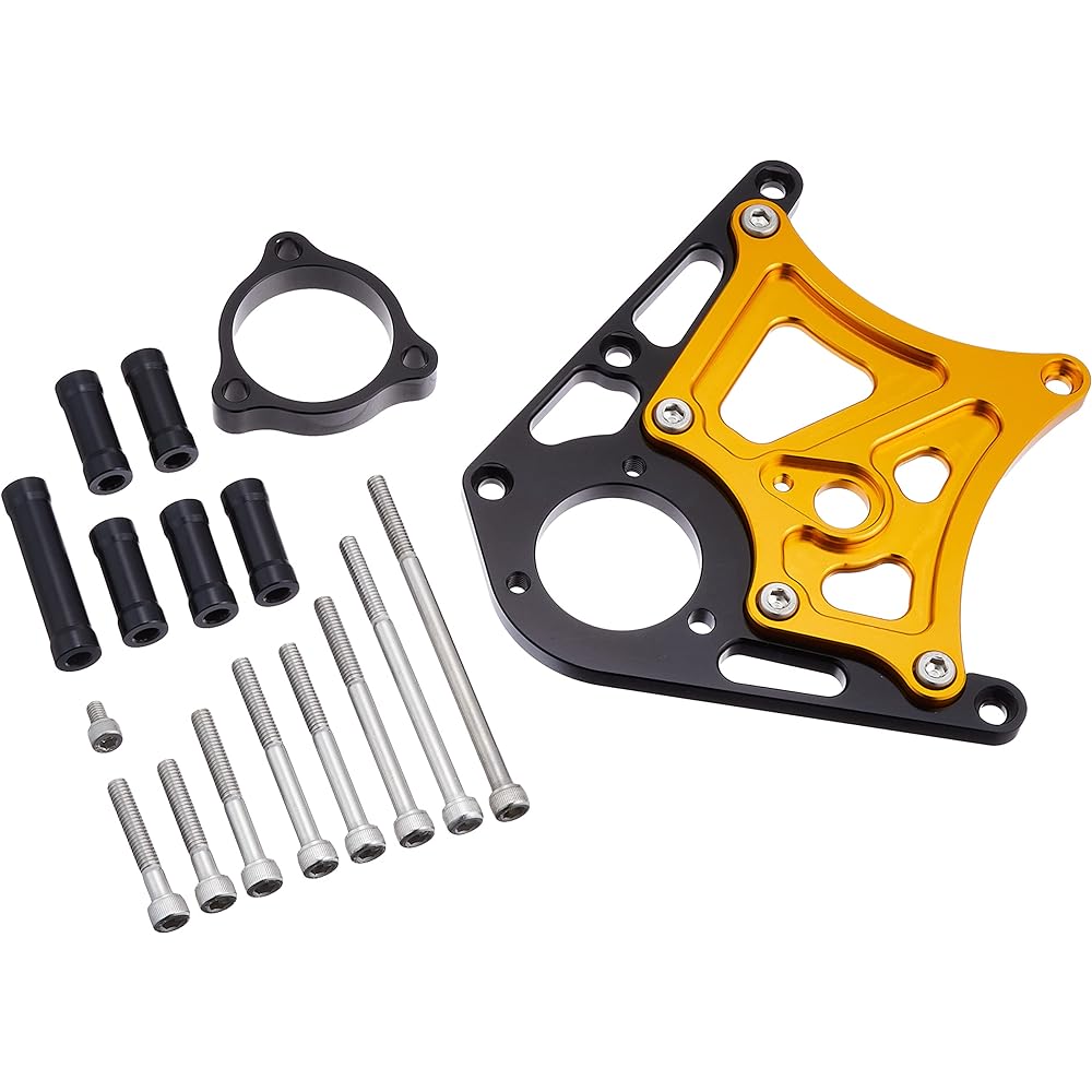 POSH Motorcycle Supplies Sprocket Cover with Clutch Piston Base Black/Gold ZRX1200DAEG 072201-46