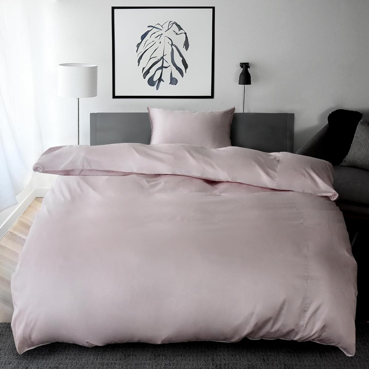 Duvet Cover Set, 3 Piece Set, Single, Made in Japan, 350 Pieces High Density Fabric, 100% Cotton, Satin, Dust Mite Resistant, Silk-like Texture, Duvet Cover, Duvet Cover, Pillowcase, Extra Long Cotton, Stylish, Scandinavian, Hotel Specifications, Noble (