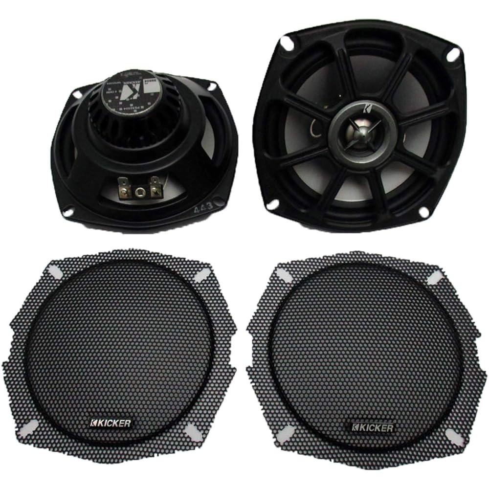 Kicker 10ps5250 5.25 Harley Davidson Motorcycle Speaker+Waterproof Wire PS5250