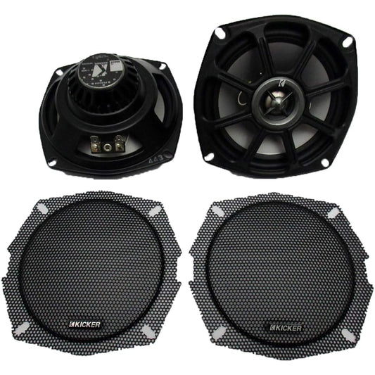 Kicker 10ps5250 5.25 Harley Davidson Motorcycle Speaker+Waterproof Wire PS5250