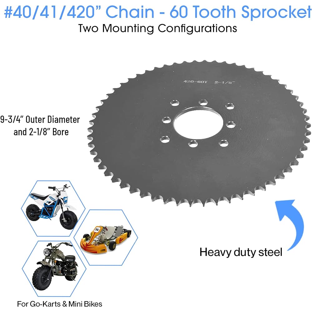 ALVEYTECH #40/41/420 chain 60 teeth sprocket go -kart & mini bike
