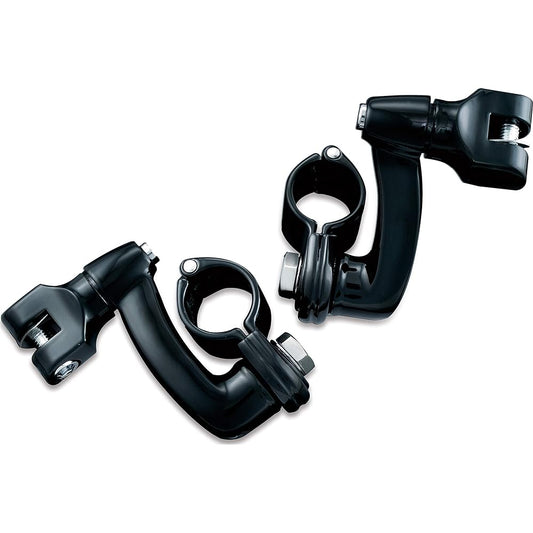 KURYAKYN 7571 Black Long Horn Off Set Peg 1-1/4 Inch Clamp
