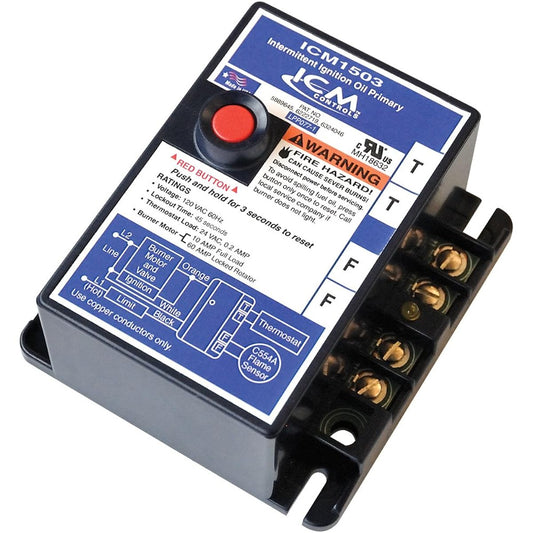 ICM Controls ICM1503 Oil primary portrait portrait portrait 知 Safety switch reset button