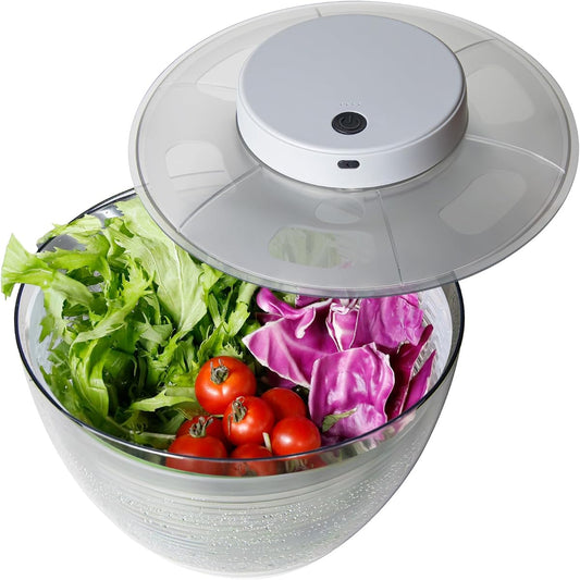 CB Japan Salad Spinner Electric Cordless Vegetable Drainer 4.75L Large Capacity Preparation Cordless Type USB Rechargeable Cordless Salad Spinner atomico