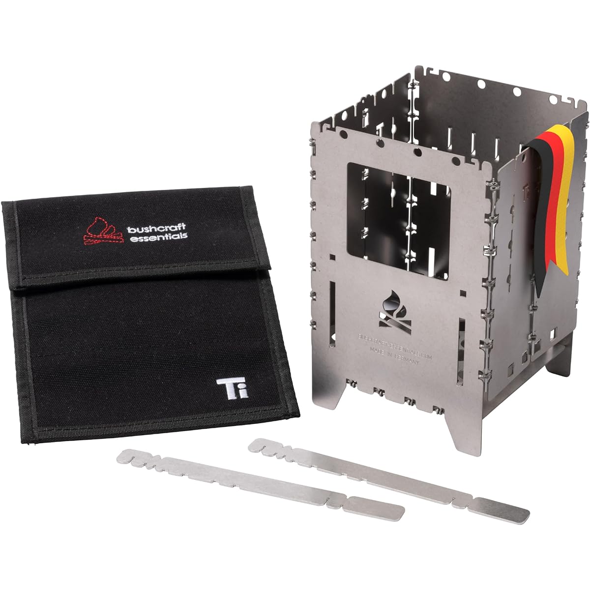 Bushcraft Essentials Outdoor Cooker Bush Box XL Titanium Fire Stand