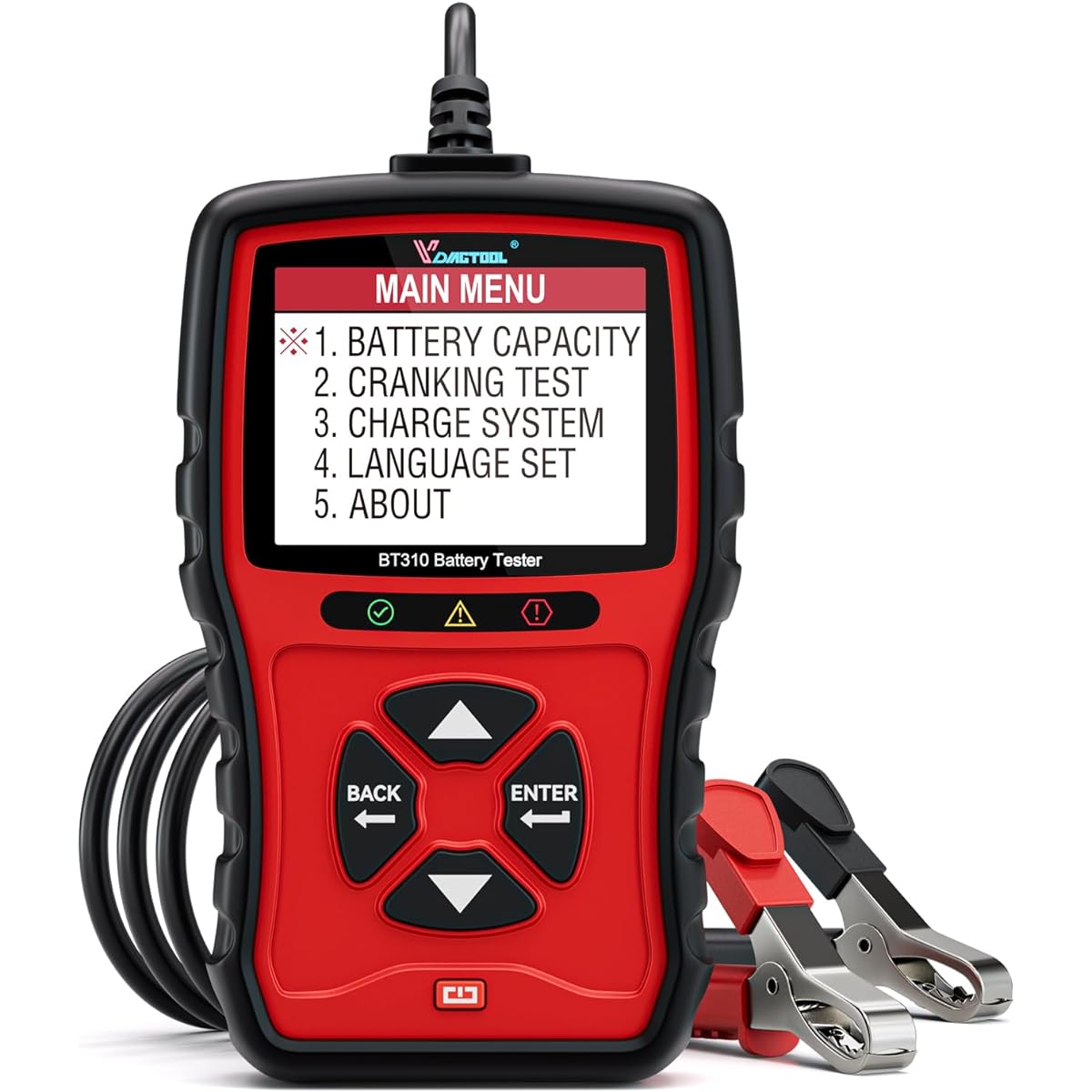 VDIAGTOOL BT310 Car Battery Tester 12V 24V 24V 100-2000 CCA load tester charging system tester digital auto battery analyzer alternator tester car truck track motor bai SUV ATV boat boat