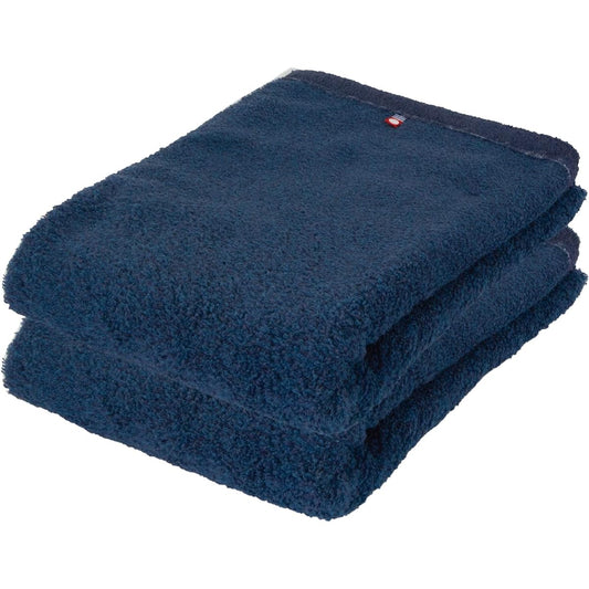 Big Bath Towel Imabari Large Bath Towel Set of 2, Super Quick Drying, Thick, Large, Water Absorbent, Quick Drying Towel, Made in Japan, Certified, Absorbent, 70 x 130 cm, 100% Cotton, Dry Form, Navy