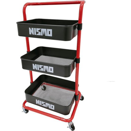 NISSAN Officially Licensed Product NISSAN Official Goods NISMO NISMO Kakukaku Nismo 3 Tier Rack with Casters Garage Assembly Type Kitchen Wagon Small Items Storage Wagon Storage Cart Interior