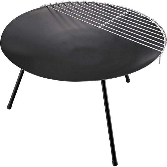 CAPTAIN STAG Bonfire Stand Barbecue Stove Round Fire Base with Trivet and Storage Bag Black UG-49