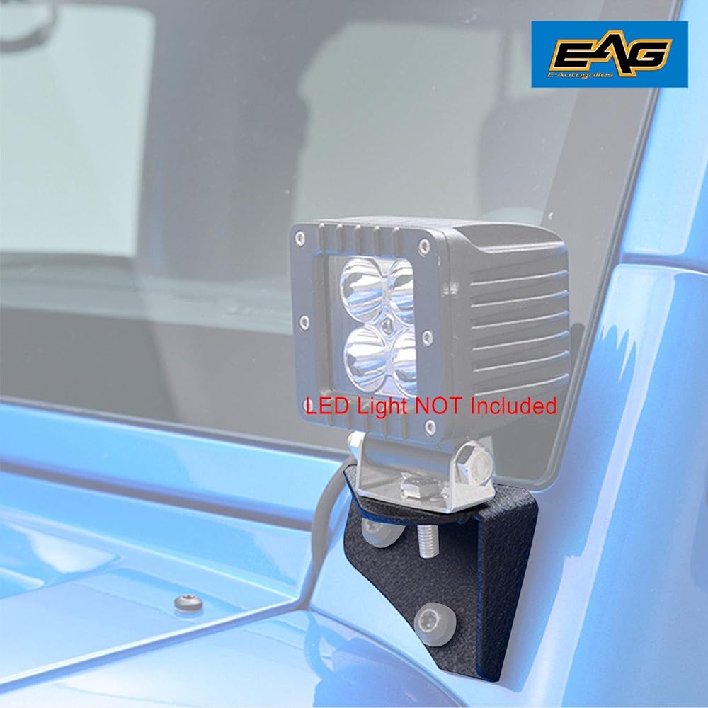 EAG LED Light Floor Glass Mount Corner Redistraded Bracket Kit 07-18 For JK